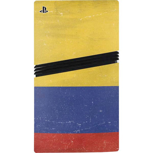 Colombia Flag Distressed PS5 Pro Disk Console Skin
